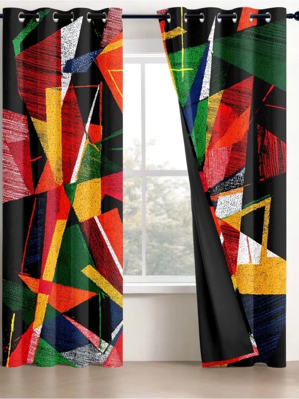 Colorful Modern Abstract Geometric blackout Curtains